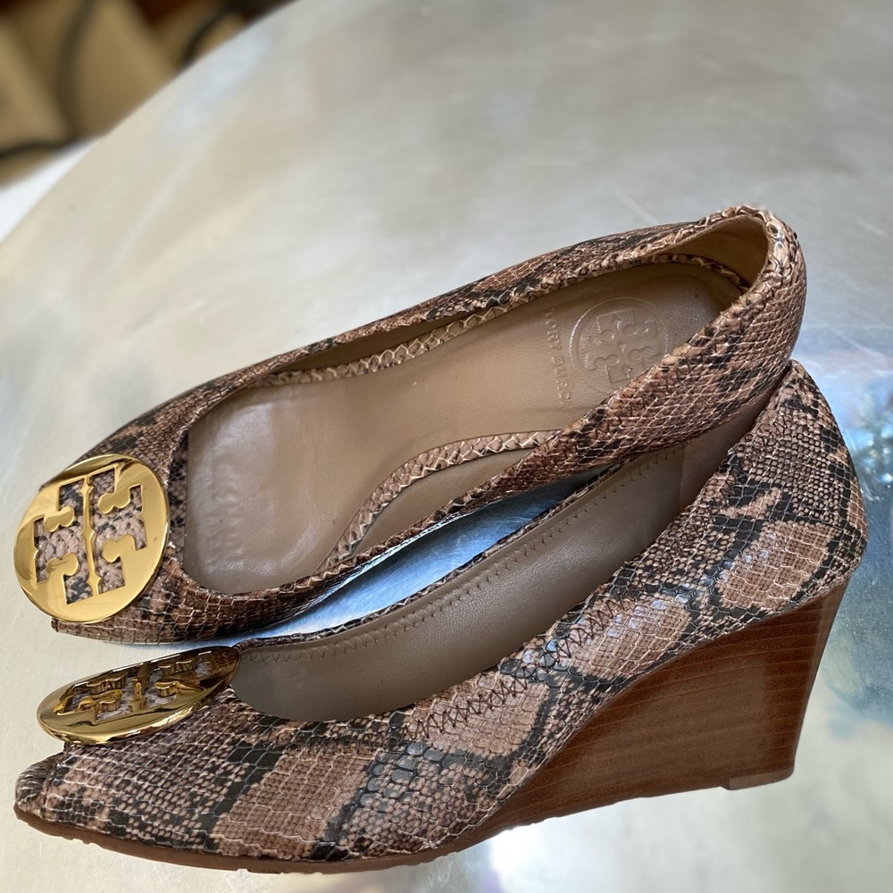 Tory Burch Sally snake skin wedge